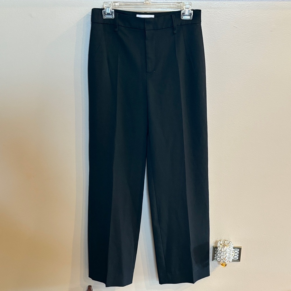 Mango women’s Classic Black Dress Pants slacks straight wide leg suit pants 6